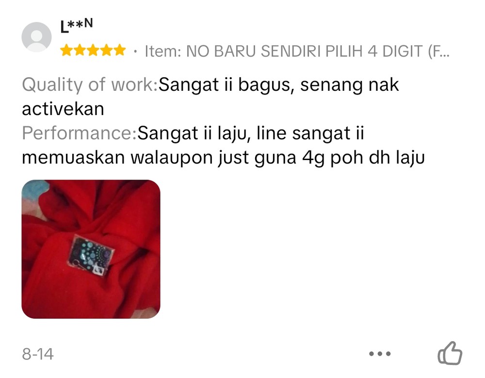 Screenshot testimoni pembeli Eastel 1