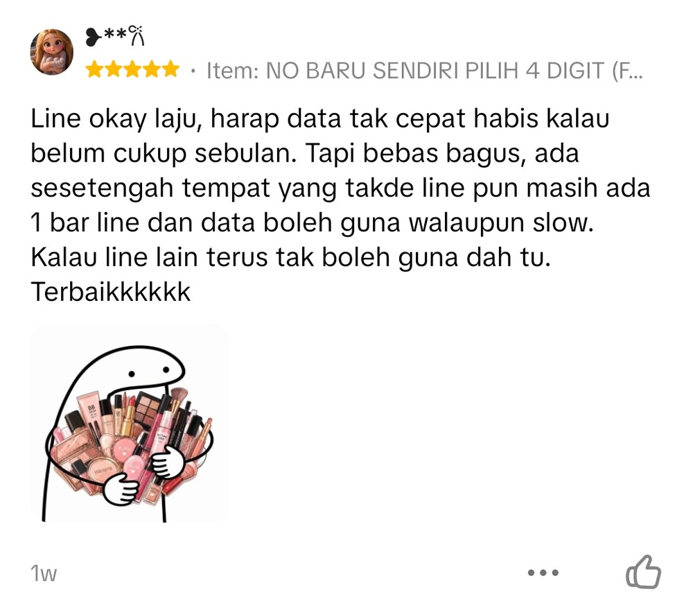 Screenshot testimoni pembeli Eastel 2