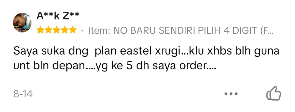 Screenshot testimoni pembeli Eastel 3